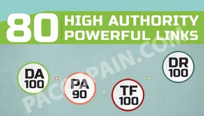 Buy 80 HIGH AUTHORITY Powerful Backlinks DA100