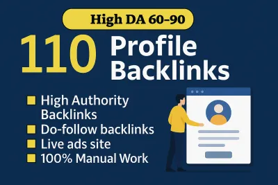 Create 110  profile creation link building in high da site